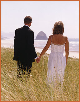 Professional wedding photography at Cannon Beach, Oregon, USA