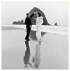 Cannon Beach Oregon black and white wedding photography